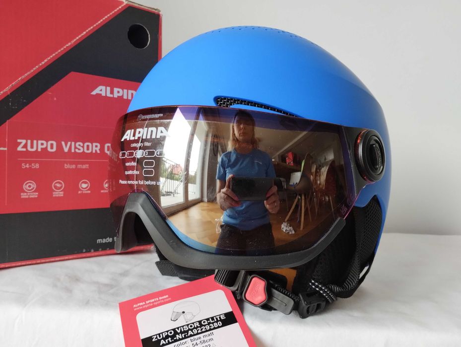 Kask narciarski dziecięcy Alpina Zupo Visor Q-Lite Blue Matt M 54-58cm