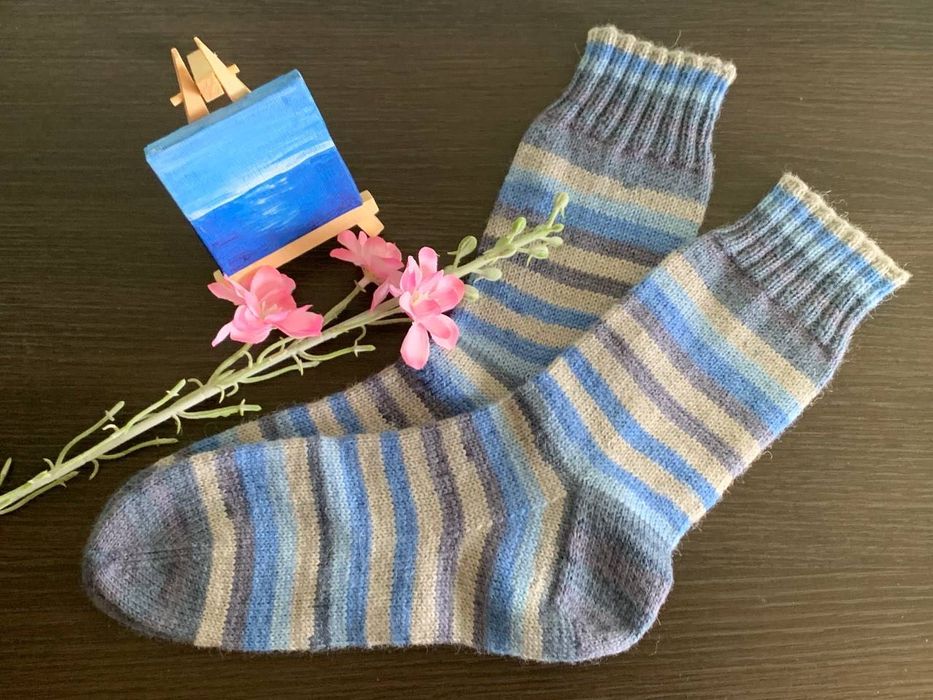 Skarpetki z angielskiej wełny praca ręczna