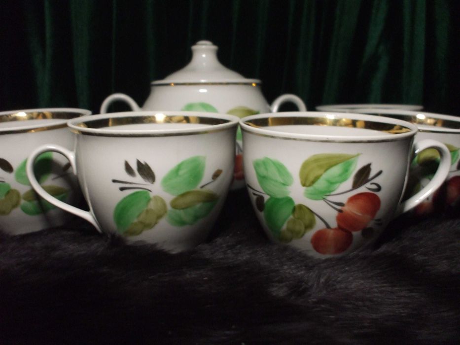 Набор Полонное. 6 чашек. Фарфор. Высококачественный фарфор.