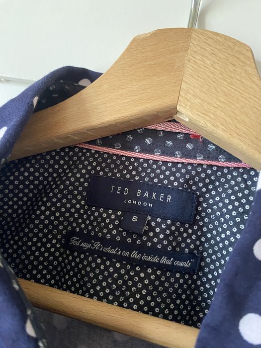 Ted Baker London koszula męska L granatowa w grochy elegancka smart casual