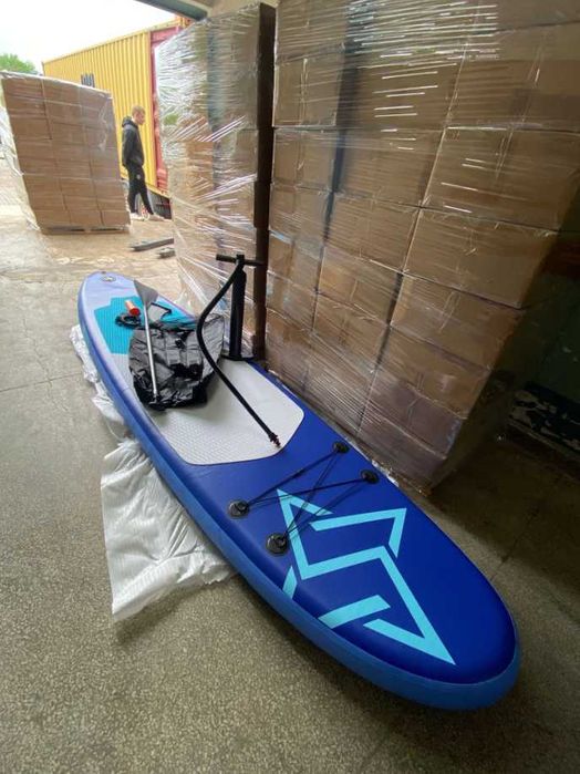 Deska Sup do Pływania 350cm Pompowana | XXL Długa 1 - 2 osobowa | 200 kg Stabilna 3 Pletwy | Treningowa | Zestaw Akcesoriów | NOWA Fv23%