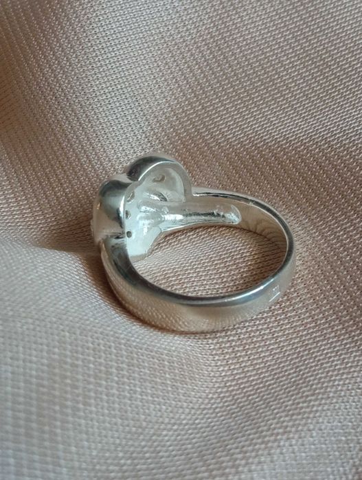 Pierścionek z kryształkami Serce srebro 925 6,9 g R. 17