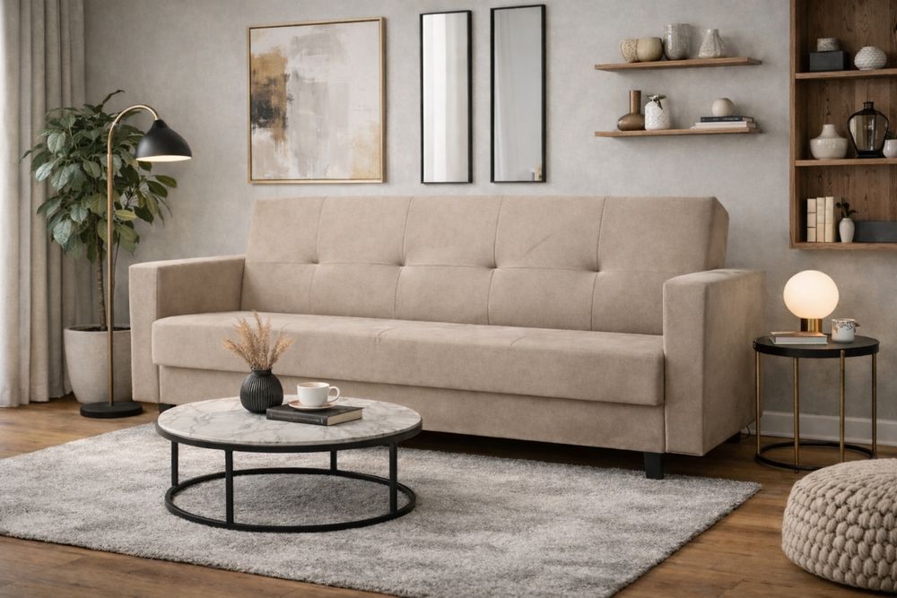 Wersalka rozkładana funkcja spania sprężyny pojemnik sofa łóżko kanapa