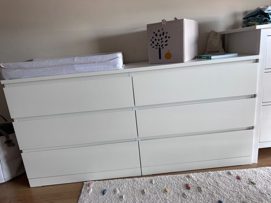 Cómoda Dupla Branca - 6 Gavetas