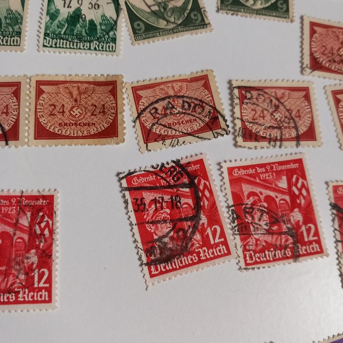 Kolekcja 303 sztuki znaczki niemieckie Rzesza NSDAP