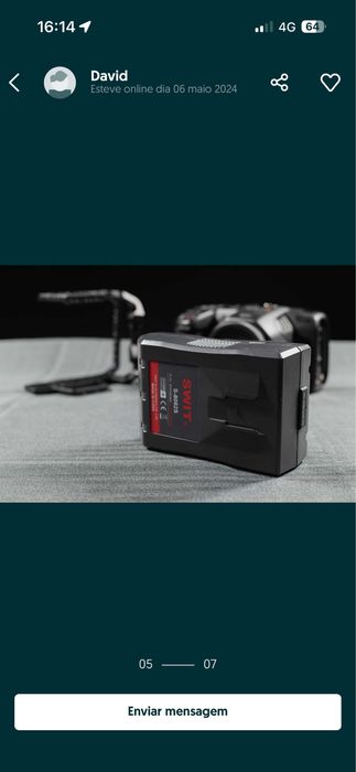 Camara video Blackmagic 6k com acessórios