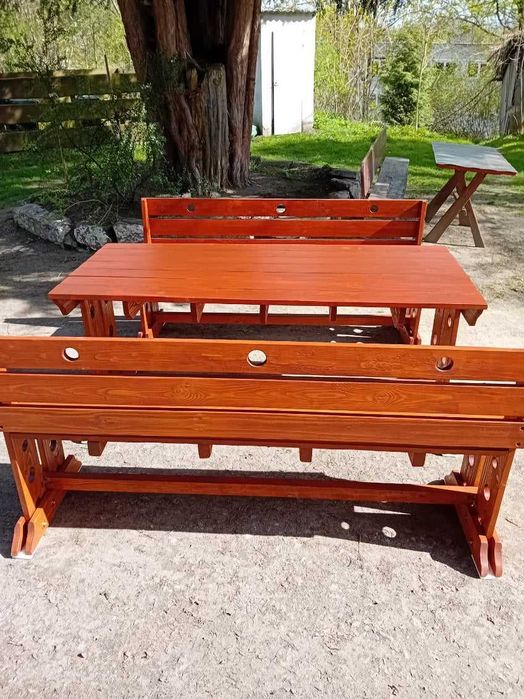 Stół i ławki komplet ogrodowy