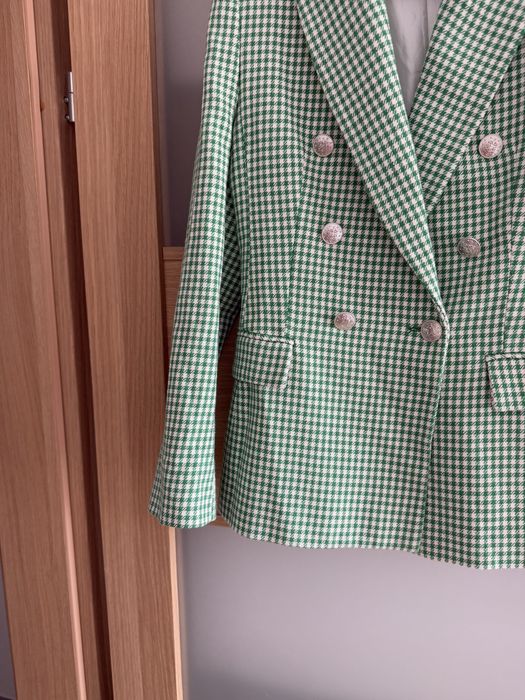 Tweedowa marynarka zara prpitka taliowana boho