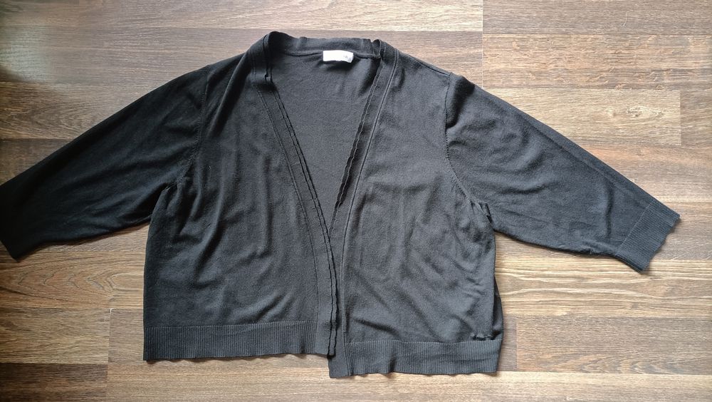 Plus size luźny sweterek narzutka Calvin Klein sztuczny jedwab