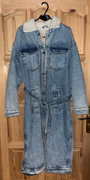 Big star płaszcz jeansowy dżins futerko jesień zima S 36 nowy unikat