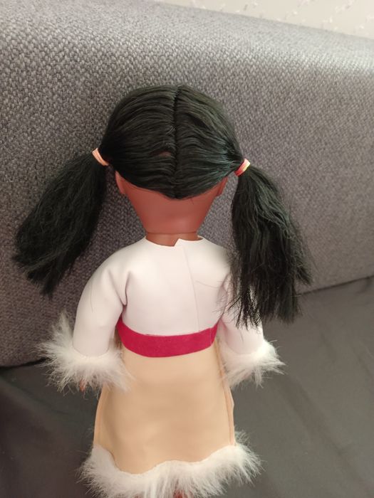 Stara lalka Indianka PRL, 29 cm
