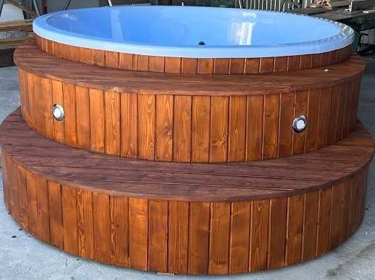 Całoroczna balia 8 os masaż pokrywa LED basen jacuzzi sauna transport