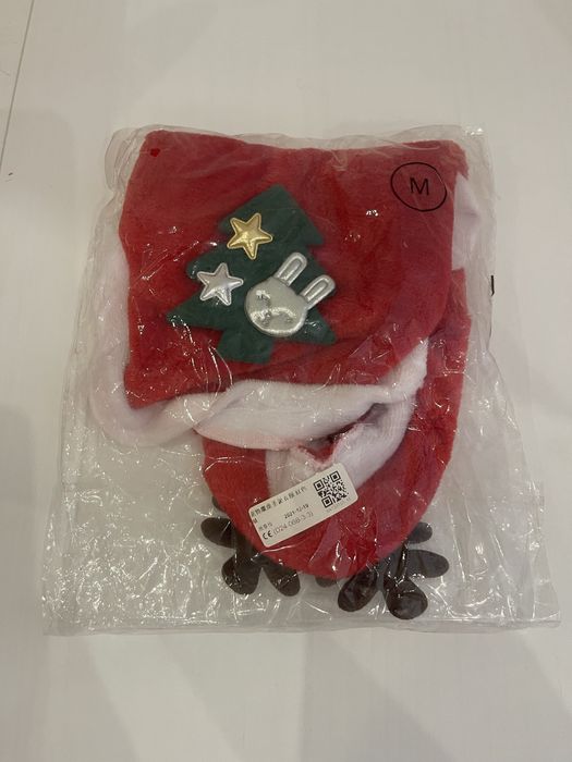 Fato de Natal para Cão/Gato comCapuz de Rena - Tamanho M