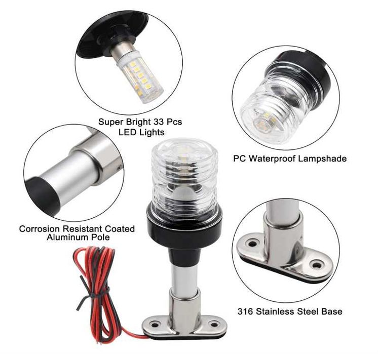 Навігаційна лампа Geloo сигнальний ліхтар Фургону Катеру 4000-4500K