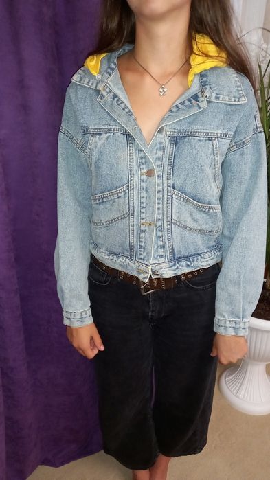 Джинсовый сірий піджак