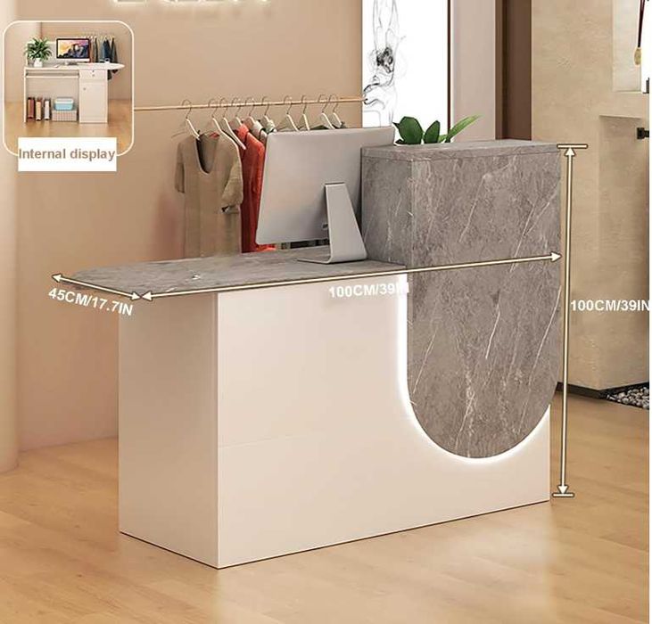 Balcão Recepçao Branco ou Branco/ Cinza c/ LED