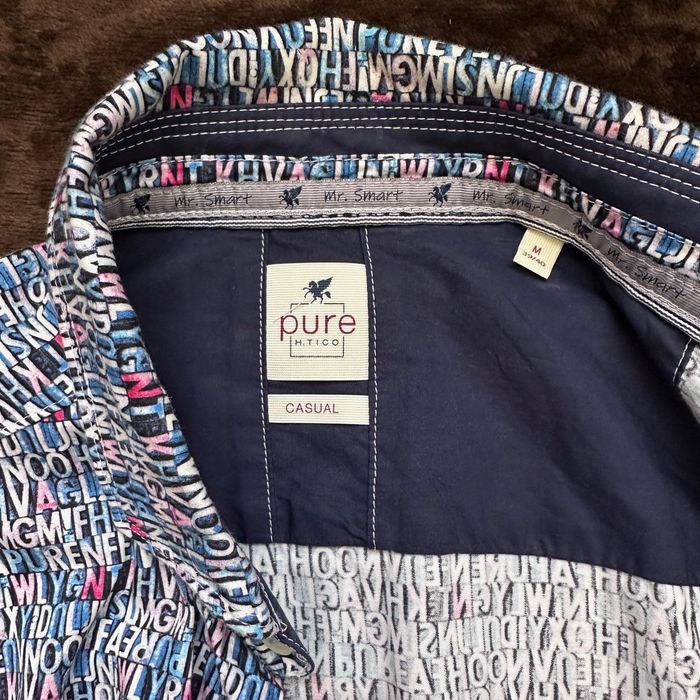 Pure H. Tico, koszula we wzory, kolorowe litery, rozmiar M (39/40)