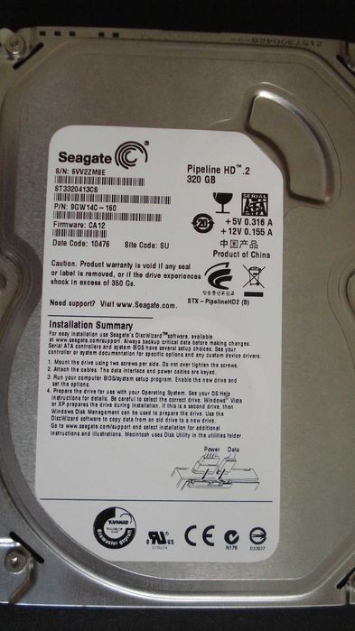 Vendo disco rigido Seagate de 320 Gb 3,5"