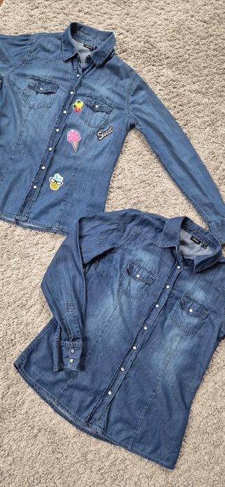 2 x Koszula dżinsowa jeansowa M 38