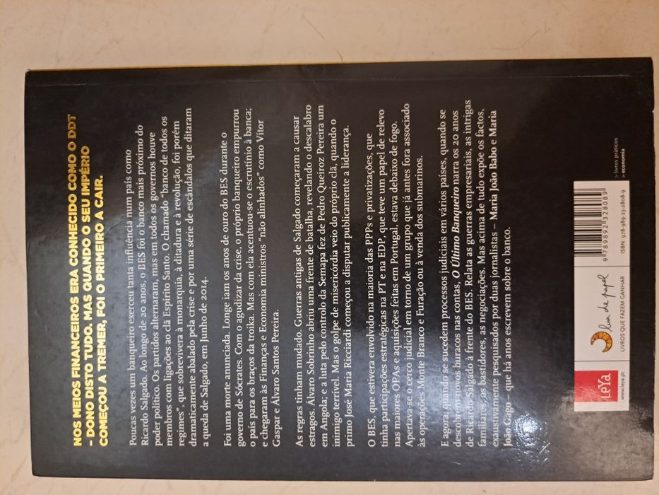 Livro "O último Banqueiro Ricardo Salgado"