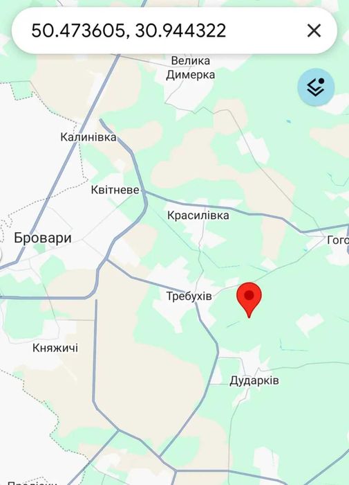 Продаж земельної ділянки Требухів.  50.000 грн за всю ділянку 12сот