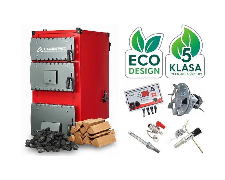 Kocioł piec na WĘGIEL DREWNO 5 KLASA 11 kW 18 kW 27 kW 35 kW PLESZEW