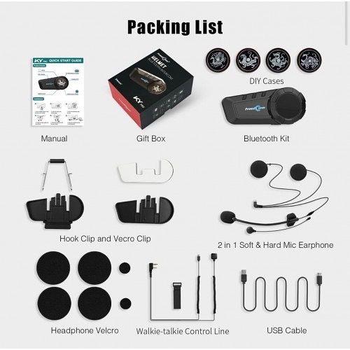 Мотогарнітура FreedConn KY Pro, блютуз гарнітура для шлема, моторація