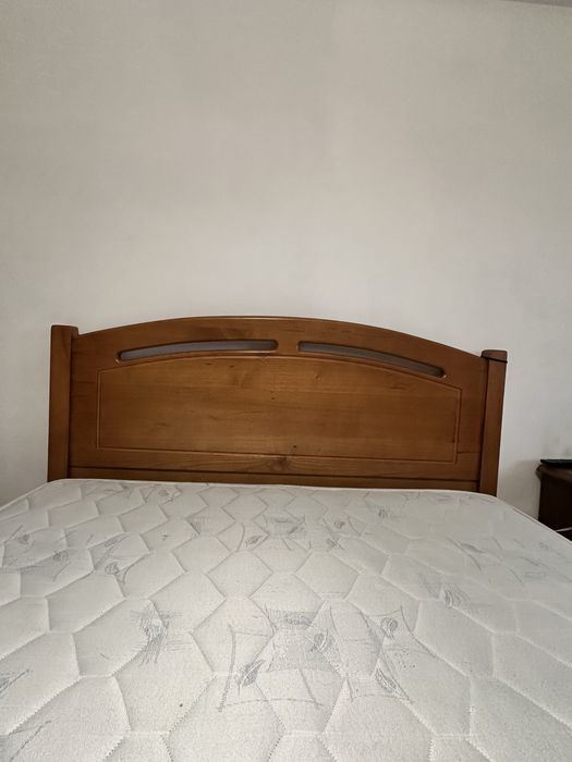 Cama Madeira Maciça + Colchão + Estrado - 1,40x1,90m