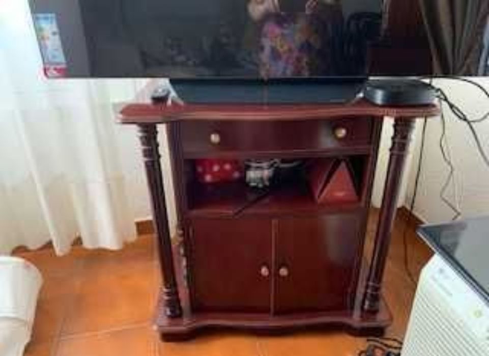 Conjunto Completo Sala Jantar e Estar: Vitrine+Móvel TV+Mesa Extensível+6 Cadeiras