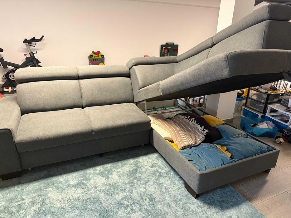 Sofá cama de 5 lugares com arrumação