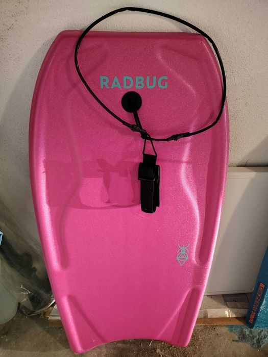 Prancha de Bodyboard com Leash de Pulso Rosa