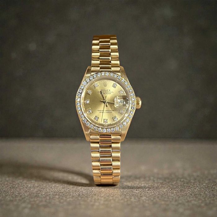Rolex Lady-Datejust 18K Żółte Złoto Diamentowy Bezel 1989r