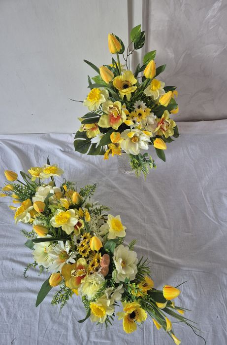 Dekoracja  kompozycja na cmentarz. Komplet