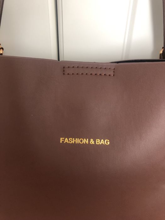 Nowa torba shopper brąz brązowa złote okucia