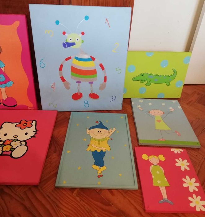 Lote de 13 quadros/ telas pintadas à mão -encerramento de loja NOVOS