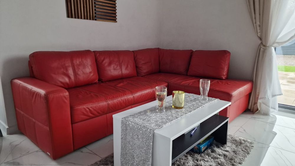 Narożnik sofa skóra spanie 168 x 245