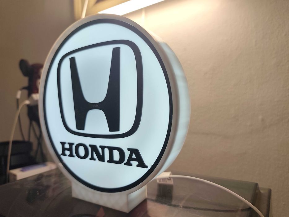 Lightbox luminaria decorativa Honda cx branca