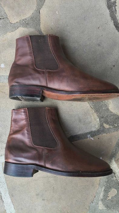 Buty sztyblety skóra naturalna, brązowe