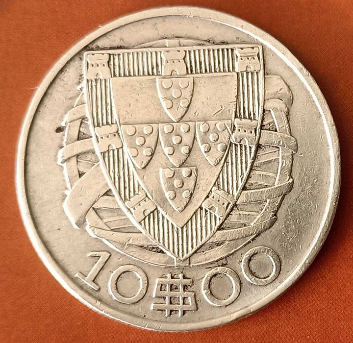 Moeda 10 Escudos 1937 da 2ª República Portuguesa  Emissão Anual Prata