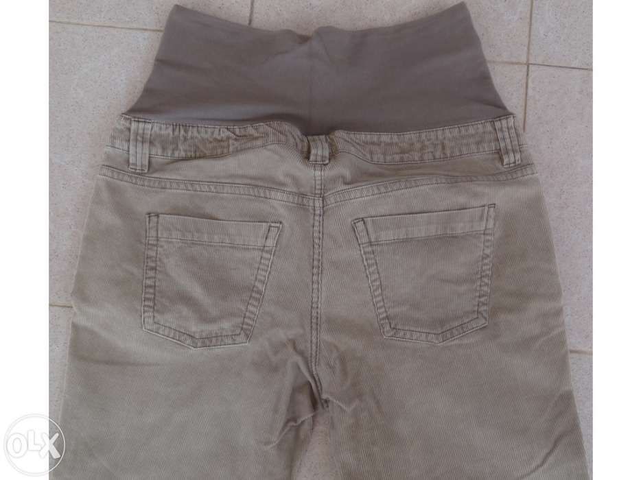 Calças de grávida – h&m mama – XXL – bombazine – beje / castanho claro