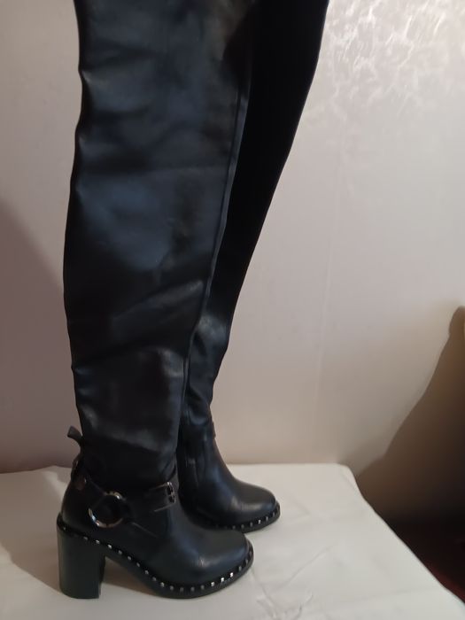 Ботфорти шкіряні