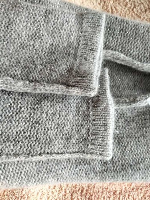 Sweter golf TU 36/S miękki 62% lamswool  szary + srebrna nić 3%