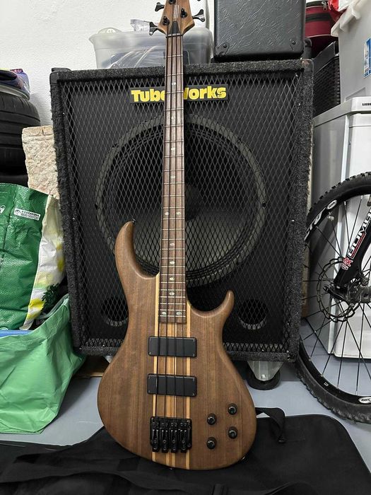 Baixo Aria SB-404 Ovangkol Neck-Thru Natural Clear.Aria Pro 2.