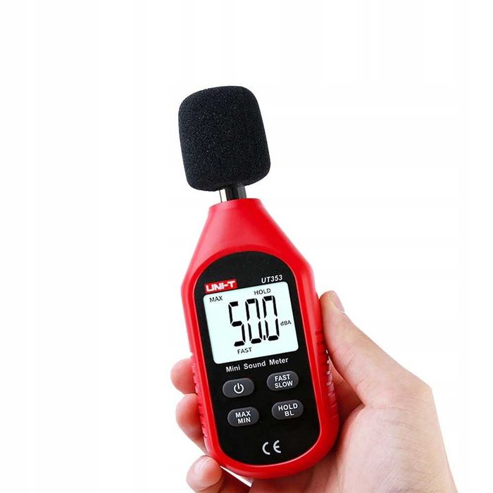 SONOMIERZ Tester Miernik dźwięku decybelomierz ZESTAW baterie UNI-T