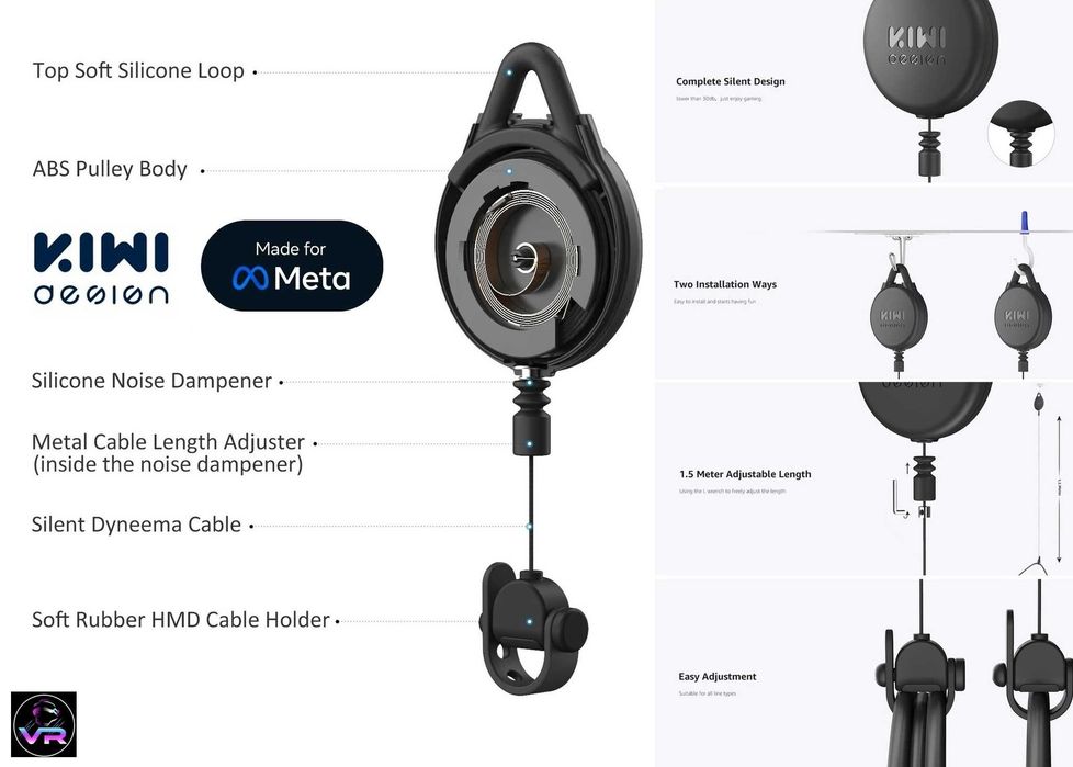 ‼️ KIWI Design кріплення кабеля Oculus Link Meta Quest 3, 3S, Quest 2, PS VR2