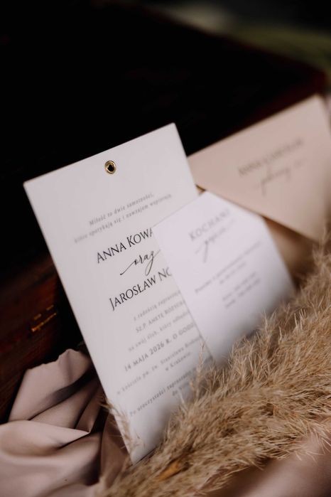 zaproszenia ślubne Anna z kalką