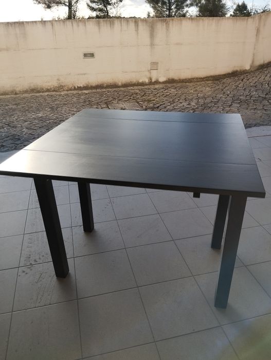 Mesa de Jantar Extensível Pequena Madeira Castanho Escuro IKEA