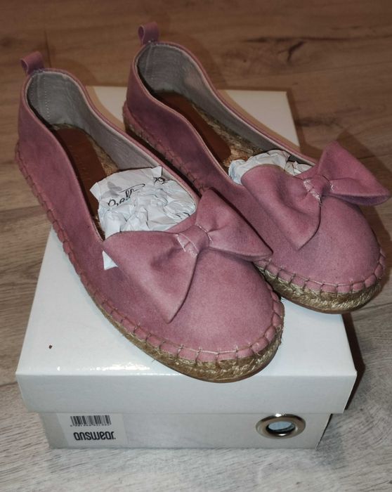 brudny róż nowe espadryle zamszowe R. 38