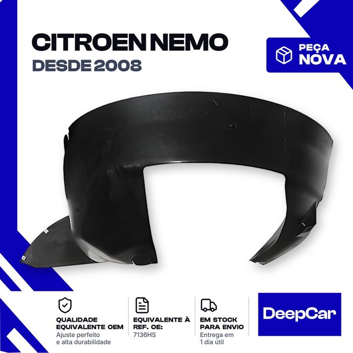 Resguardo de cave de roda Citroen Nemo 7136HS Frente Direito (2008 em diante) Peça Nova