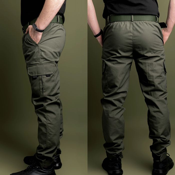 Чоловічі тактичні карго штани з матеріалу ріп-стоп.